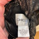 Chico's Chico’s Leather Reversible Leather Metallic Gold Black and Brown Women's Jacket Photo 4