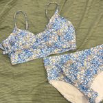 Floral Blue and Yellow Bikini Set Size L Photo 0