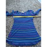 OP Vintage Y2k Striped Ribbed Long Sleeve Top Sz XS Fitted 2000s Thermal Photo 1