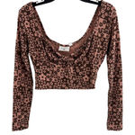 Daisy Street ‎ Floral Crop Top Pink Brown New Small Photo 0