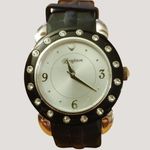 Brighton Watch Hong Kong Womens Quartz Black Silicone Strap Crystal Accents Photo 0