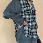 ZARA Denim Tweed Button-Front Jacket Photo 3