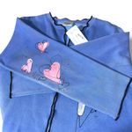 Vintage Stick Chics Womens Hand Painted Sweatshirt Button Closure Blue Medium Photo 7