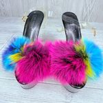 Cape Robbin Dolls kill  night of my life fluffy clear platform heels size 8 Photo 11