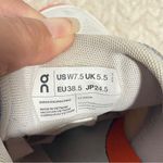 ON Women's Cloudsurfer 6 Running Sneakers White Orange Size 7.5 Photo 9