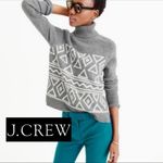 J.Crew  WOOL CASHMERE FAIR ISLE STYLE GRAY AND WHITE TURTLE NECK SWEATER Photo 1
