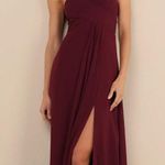 Lulus NWT  Splendid Aura Plum Purple Chiffon Pleated Strapless Maxi Dress Size S Photo 0