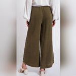 easel  Washed Cotton Crinkle Gauze Pants NWT size Small Olive Green Wide Leg Photo 1