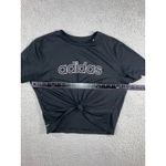 Adidas T-Shirt Women Small Black Tie Front Sellout Sporty Aeroready Primegreen Photo 2