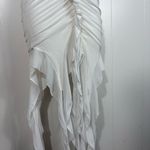 Edge  BKS White Call On Me Mesh Layered High Low Ruffle Bodycon Dress Small S Photo 2