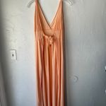 Cattani of California Vintage 70s Peach Maxi Dress Nightgown V Neck Tie Back USA Orange Size M Photo 6