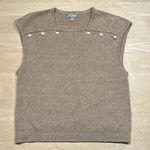 J.Crew  Sweater Shell with Buttons in Merino-Linen Blend Sz L Photo 2