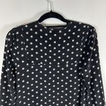 J.Crew Collection 100% Silk Black Star Print Ruffle Trim Long Sleeve Dress Sz 2 Photo 7