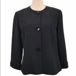Lafayette 148 New York Women’s Black Blazer Size 8 Cropped Sleeves Career Photo 0