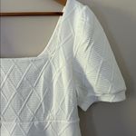 Rihoas The Solid Textured Puff Short Sleeve Mini Dress Square Neck White Size L Size L Photo 5