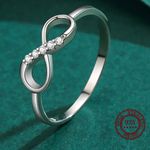 Sterling Silver SIZE 9 925 Infinity Love Cubic Zirconia Ring Photo 3