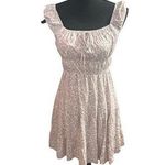 Light Floral Print Square Neck Mini Dress White Photo 0