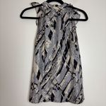 Cynthia Rowley Silk Abstract Print Ruffle Neck Sleeveless Blouse Top Women's S Photo 3