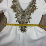 Eien U.S.A Elegant White and Gold High Low Dress Size Small Photo 11