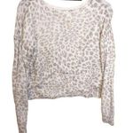 Peyton Primrose Size Small S Light Cheetah Print Neutral Fuzzy Sweater Long White Photo 0