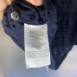 Madewell eyelet dark blue short sleeve blouse Photo 4