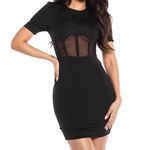 Yandy Elegant Black Mesh Panel Dress Photo 10