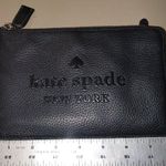 Kate Spade Wristlet Clutch Purse New York Black Pebbled Leather Zip Card Holder Photo 1