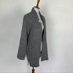 Caslon  Medium Black White Houndstooth Open Front Long Sleeve Lightweight Jacket Photo 3