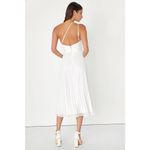 Lulus  Wondrous Muse White Pleated One-Shoulder Midi Dress Wedding Bride Size L Photo 2