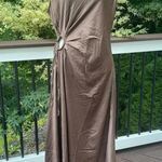 HOUSE of Harlow 1960 x REVOLVE Beige brown satin long keyhole maxi dress Sz XL Photo 2