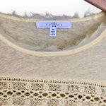 Fever Women’s Yellow Lace Trim Ruffle Hem Top Size Medium Excellent Condition Photo 3