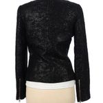 By Malene Birger Tweed Blazer Black Jacket Chic Metallic Gold Flecks Zip Front 8 Photo 1