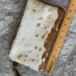 Metallic Leather Acid Wash White & Gold Wristlet 10ā x 6ā Photo 2