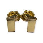 Schutz new  𒀭 Fairy High Heeled Sandal 𒀭Metallic Gold Shimmer Leather 𒀭 7.5M 𒀭 Photo 5