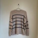 Aerie Cream & Black Stripe Sweater Photo 1