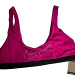 Nike  Women's Athletic  Swim Pink Bikini Top Swoosh Logo Sz XL Photo 0