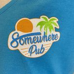 Dist Rict  Somewhere Pub V-Neck Tee Top T-shirt Medium Light Blue Size Large Photo 2