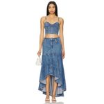 Alice + Olivia  Jeans Donella High Low Denim Skirt Brooklyn Blue Size 25 Photo 13
