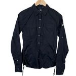 Gramicci Black Button-Up Womans Side Ruching Long Sleeves Top S Photo 0