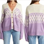 Derek Lam  10 Crosby Bette Fair Isle Alpaca & Merino Wool Lavender Cardigan Large Photo 2