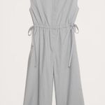 Banana Republic  COTTON POPLIN WIDE-LEG CROPPED JUMPSUIT in sleet gray XL NWT Photo 3