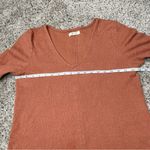Madewell V-Neck Full Sleeve Top Shirt Blouse in Rust Orange Medium Photo 7