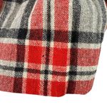 Vintage 70s Wool Pleated Skirt Red Gray Plaid Tartan High Waist, Size Small Photo 9