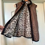 Gorgeous Bronze Vest Lined with Faux Leopard Fur Photo 3