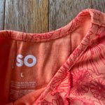 SO orange floral hibiscus lettuce trim top Photo 2