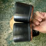 Vintage 90s American Eagle Kimmy fringe faux croc mule loafers, size 7M Brown Photo 9