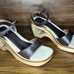Two Lips brown leather platform wooden sandals Women’s 6 M Photo 1