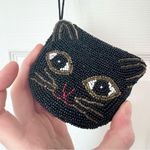 Vintage Art Deco handmade beaded black cat coin purse AS IS Photo 2