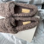 Seychelles  taupe faux Sherpa loafers 7.5 slip on gray  Photo 3