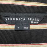 Veronica Beard  Top M Womens Shailee Black Striped‎ Ribbed Henley Long Sleeve Photo 6